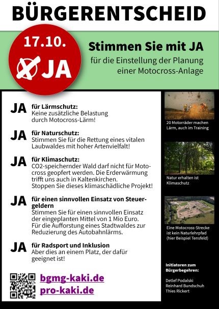 Wahlplakat Bürgerentscheid Kaltenkirchen
